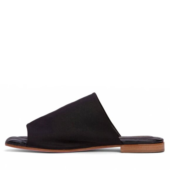 April Stretch Satin Flat Sandal - Picture 3 of 7